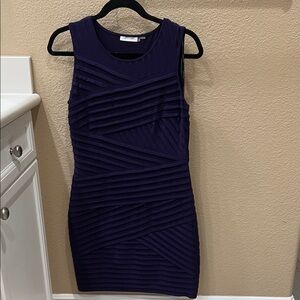 Calvin Klein Sleeveless Bandage Mini Dress in Deep Purple